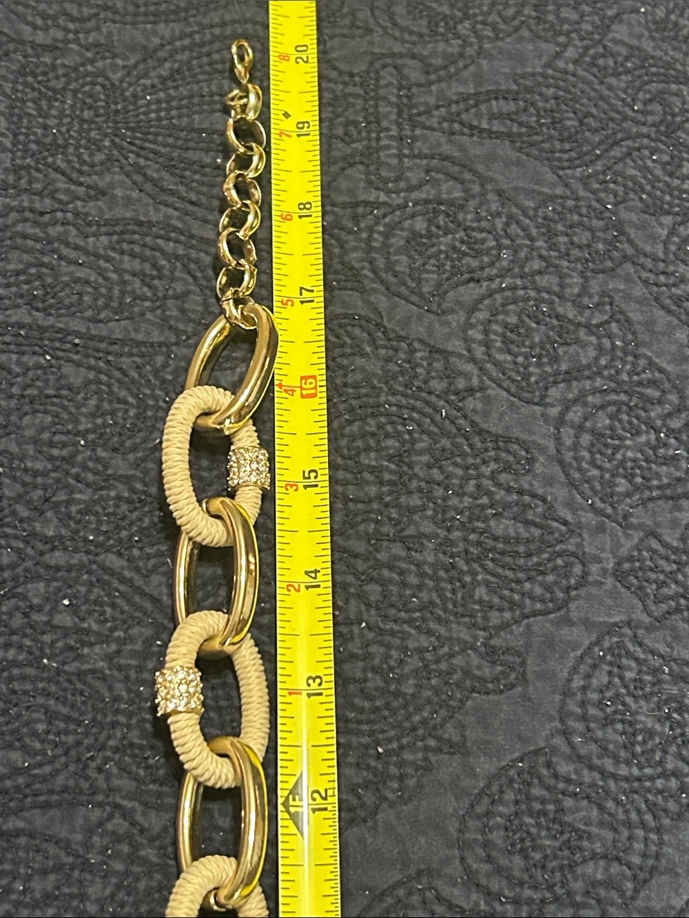 Ann Taylor Gold-Tone Textured Link Necklace & Bracelet Set with Pave Accents - Picture 2 of 4
